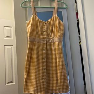 Yellow plaid dress